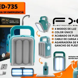 Product image of LED Rechargeable Emergency Light, 4 Light Levels, Hook, USB Charging