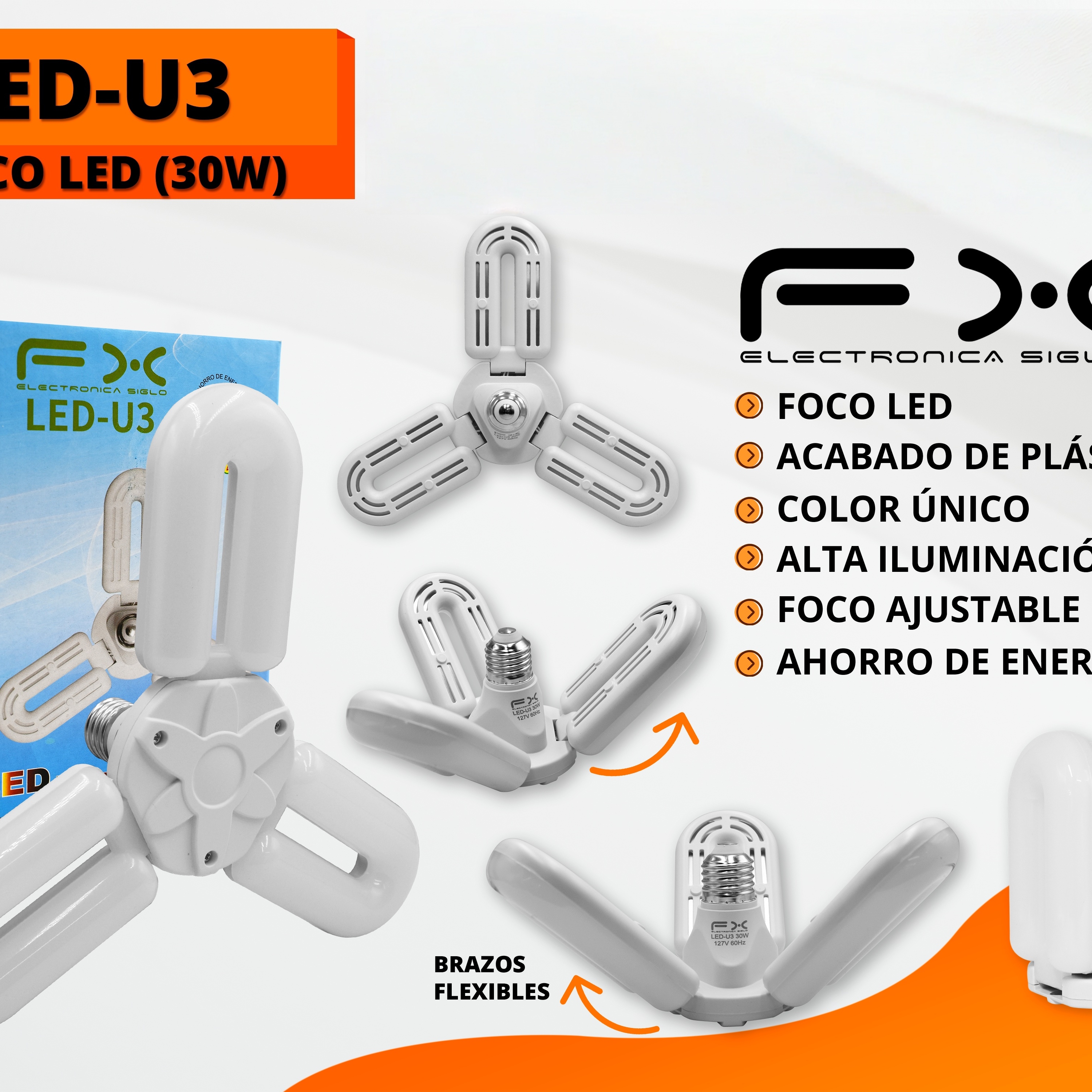 Main product image of LED Spotlight Bulb, 30W, with Adjustable Beam Angle