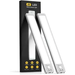 Product image of 2 Pack 10 Inch Rechargeable Motion Sensor 5-Level Dimmable Magnetic Cabinet Lights