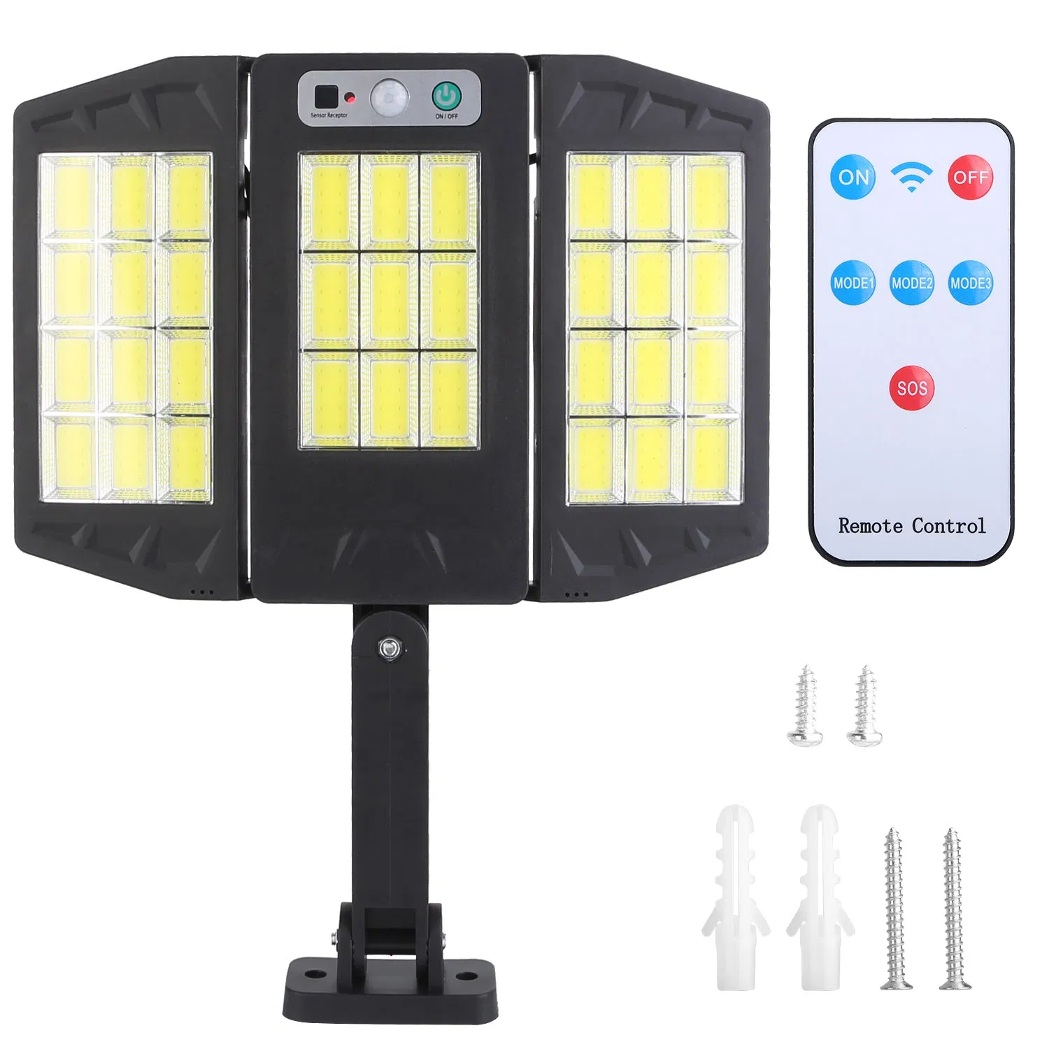 Main product image of Outdoor Solar Wall Light with 33 COB, PIR Motion Sensor, Remote Control, IP45