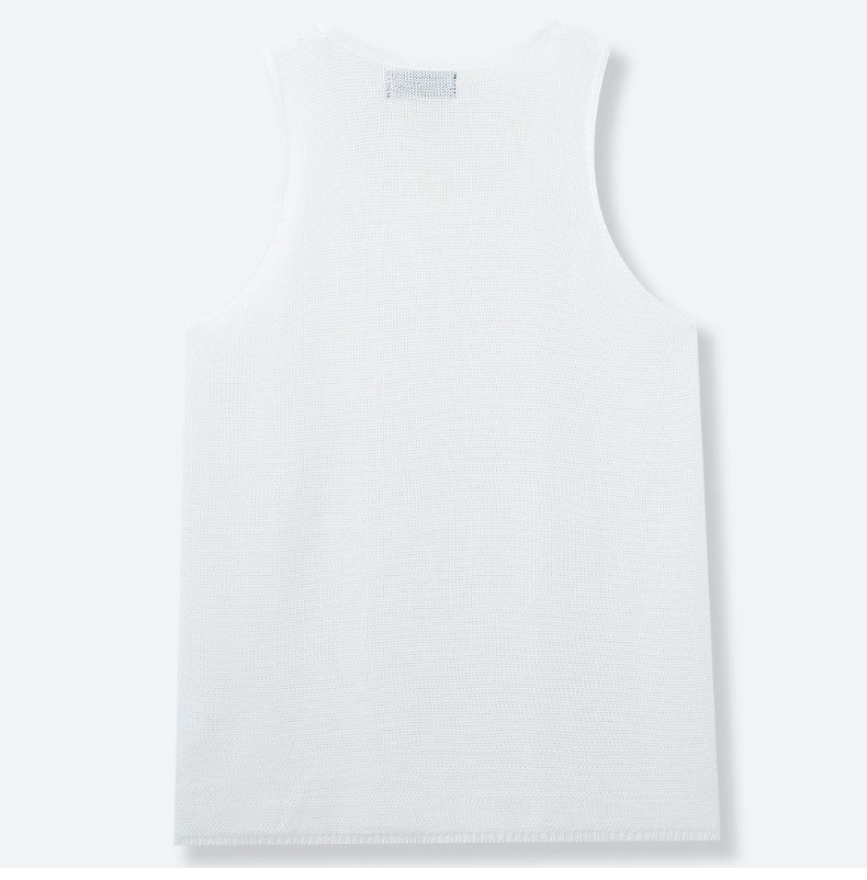 Main product image of Men's Solid Color Loose Knit Tank Top, U-Neck