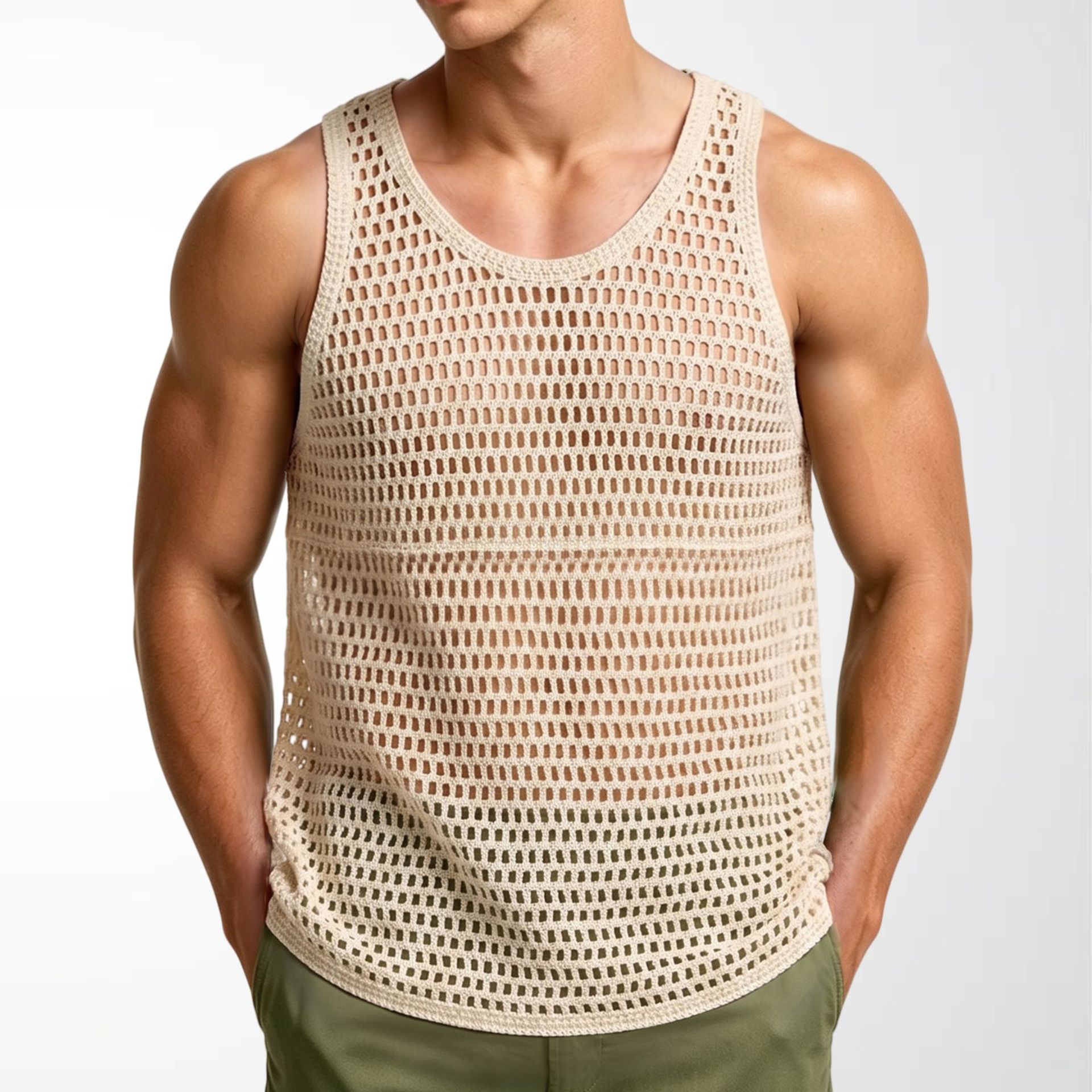 Main product image of Men's Knit Mesh Sleeveless Vest