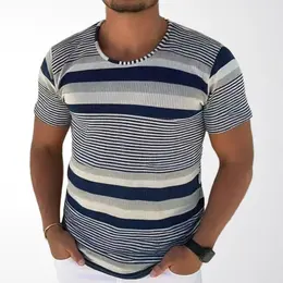 Product image of Men's Striped Crew Neck Short-sleeve Pullover Knit Undershirt