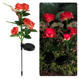 Product image of Solar Rose Lamp, 3-Head, Ground Plug, Outdoor Landscape