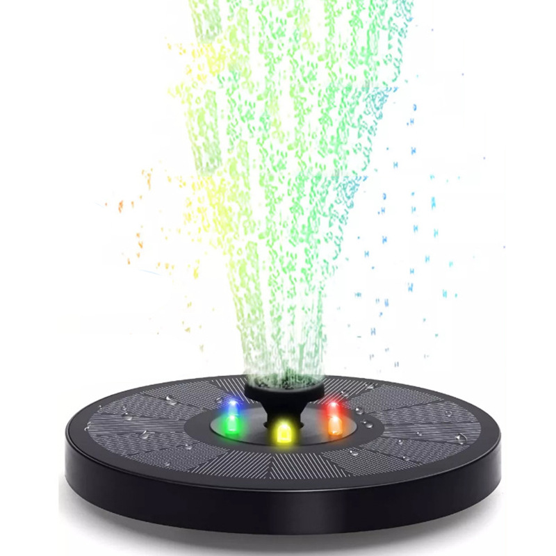 Main product image of Round Solar Floating Fountain Pump with Color LED Light
