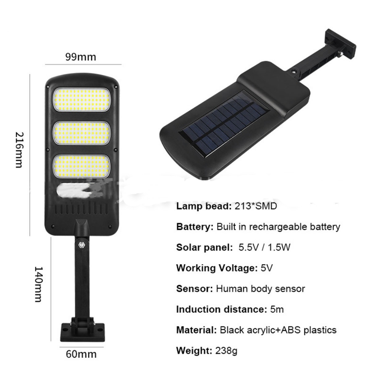 Main product image of 213LED Solar Motion Sensor Wall Light, Outdoor Waterproof