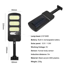 Product image of 213LED Solar Motion Sensor Wall Light, Outdoor Waterproof