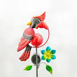 Product image of Solar Powered Red Bird Garden Stake Light Fixture