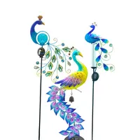 Product image of Wrought Iron Solar Peacock Garden Light with Integrated Solar Panel