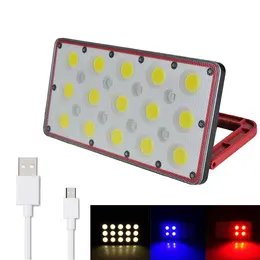 Product image of Portable LED Flood Light, USB Rechargeable, Red/Blue Warning