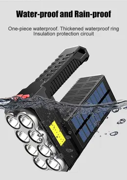 Product image of Industrial Solar Rechargeable USB LED Flashlight