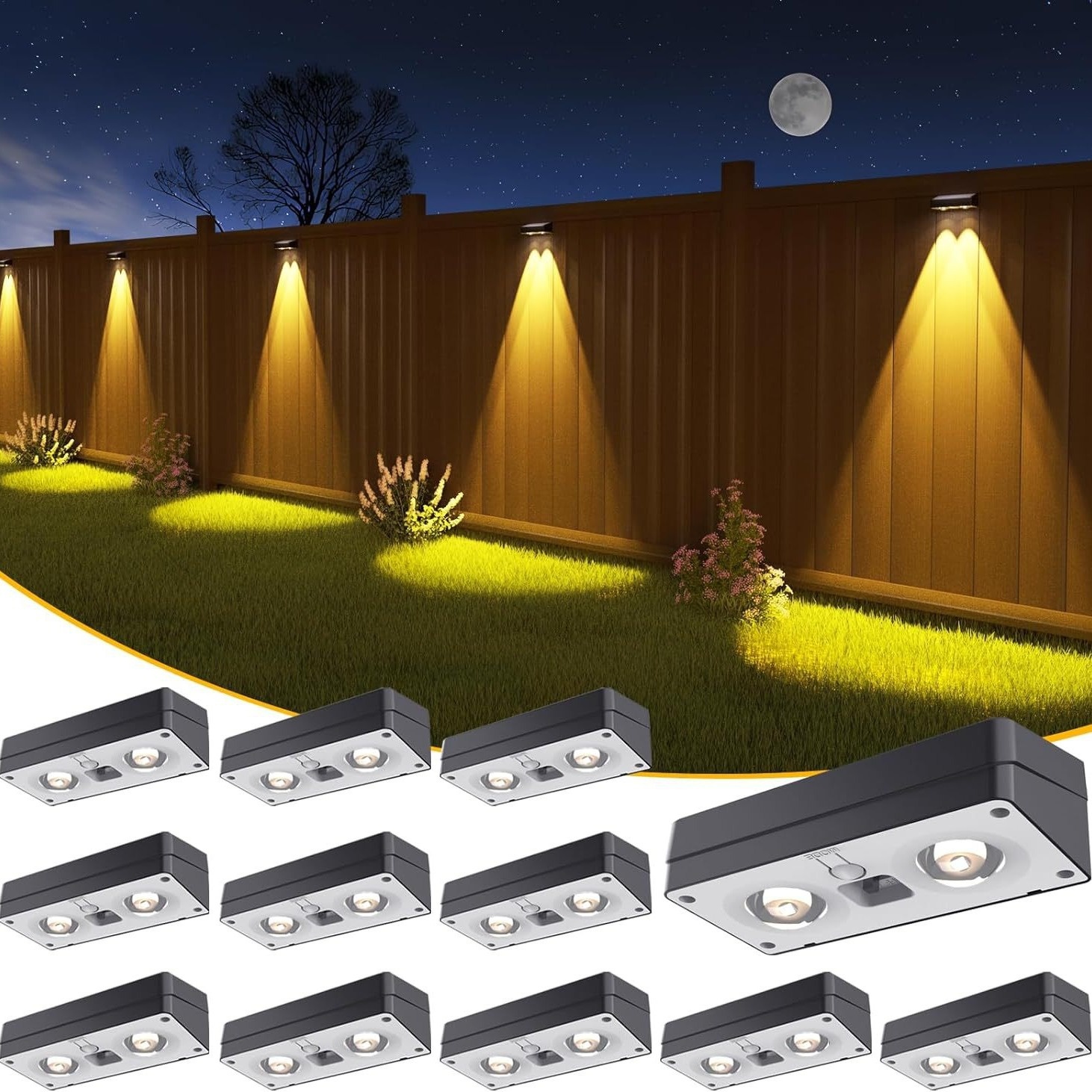 Main product image of Solar Outdoor Fixed Color Fence Light for Perimeter Lighting