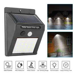 Product image of Outdoor Solar Motion Sensor Light, 20 LED, IP65, 120-Degree PIR