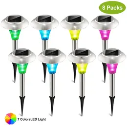 Product image of 8-Pack Solar Garden Pathway Lights, IP44 Waterproof, Color Changing
