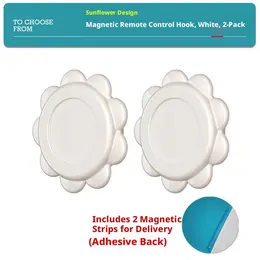 Product image of White PP Magnetic Hooks, Sunflower Design, 2 Pieces