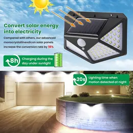 Product image of 100 LED Solar PIR Motion Sensor Outdoor Wall Light