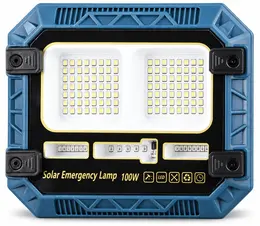 Product image of LED Flood Light, Solar Powered, Rechargeable, Remote Control, 18650 W8113, Red/Blue