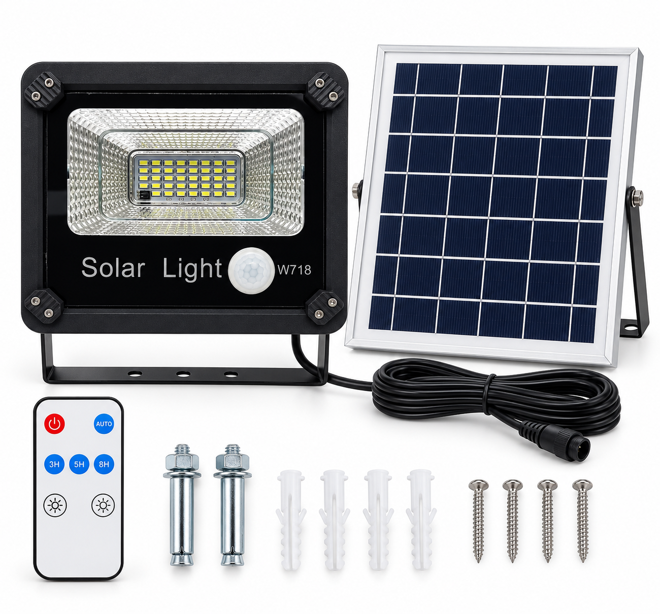 Main product image of W718 Solar Powered 50W Street Light with Remote Control