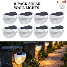 Product image of 8PCS Solar Powered LED Door Fence Wall Lights