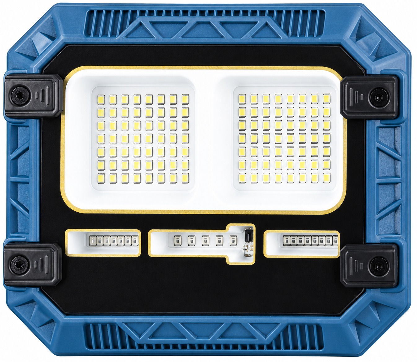 Main product image of W8113 Solar Rechargeable LED Flood Light, Remote, Battery Display, Red Blue Warning