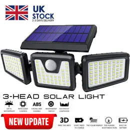 Product image of 3-Head 74-LED Solar Security Flood Light with PIR Motion Sensor