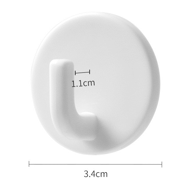 Main product image of Small ABS Hooks, White, Non-Trace Adhesive, 6-Pack