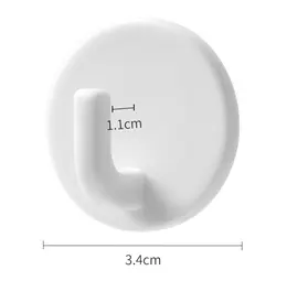 Product image of Small ABS Hooks, White, Non-Trace Adhesive, 6-Pack