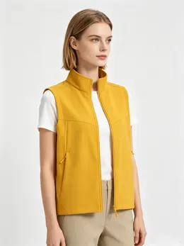 Product image of Unisex Softshell Vest, Stand Collar, Zip-Up, Windproof, Water Resistant, Fleece Lined