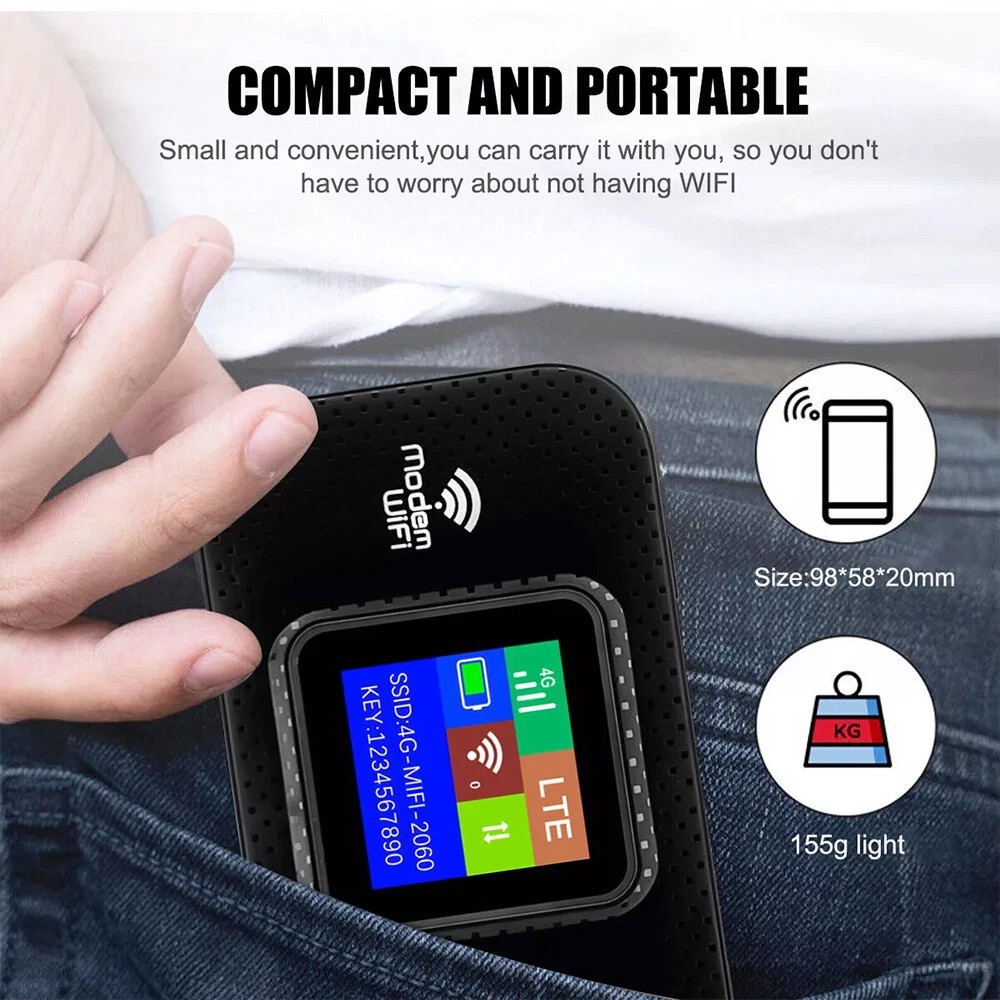 Main product image of Portable Unlocked 5G LTE Wireless WiFi Hotspot with LCD Display