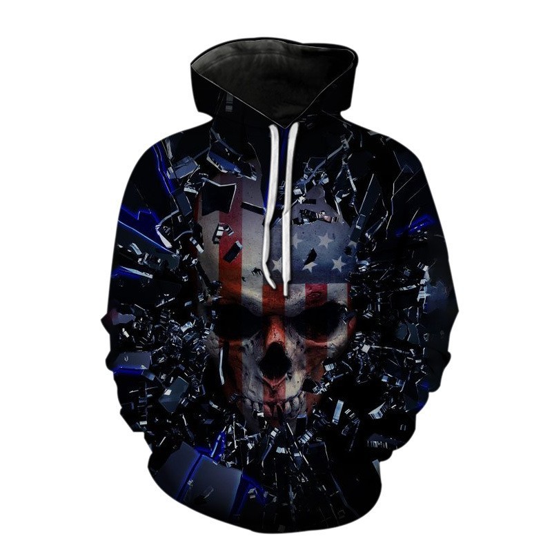 Main product image of Men's American Flag Pattern Long Sleeve Digital Print Sweatshirt