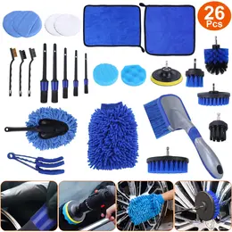 Product image of 26-Piece Car Detailing & Cleaning Kit with Drill Brushes & Buffing Pads