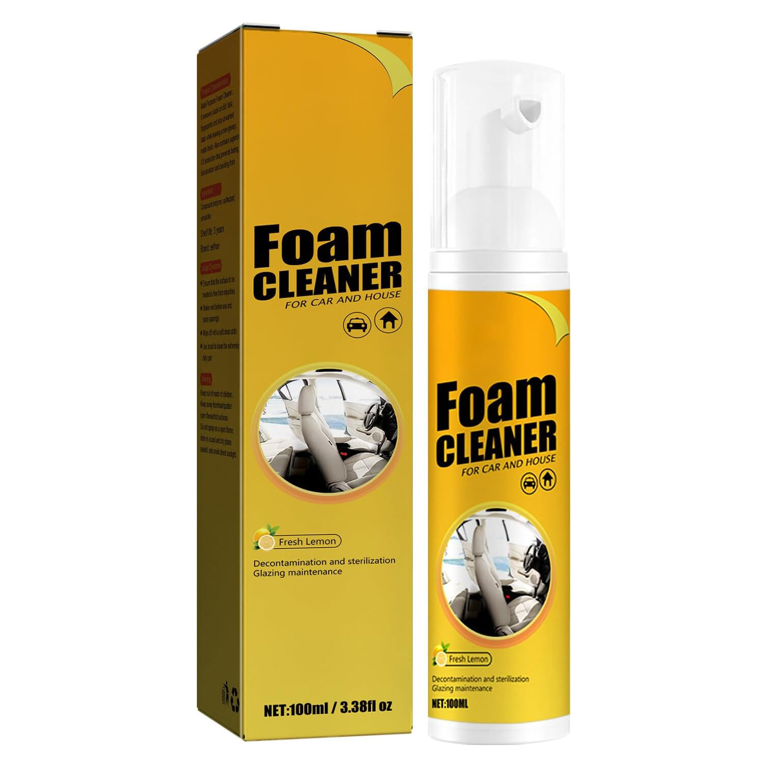 Main product image of Foam Cleaner Spray, 2-Pack 100ml, Lemon Scent