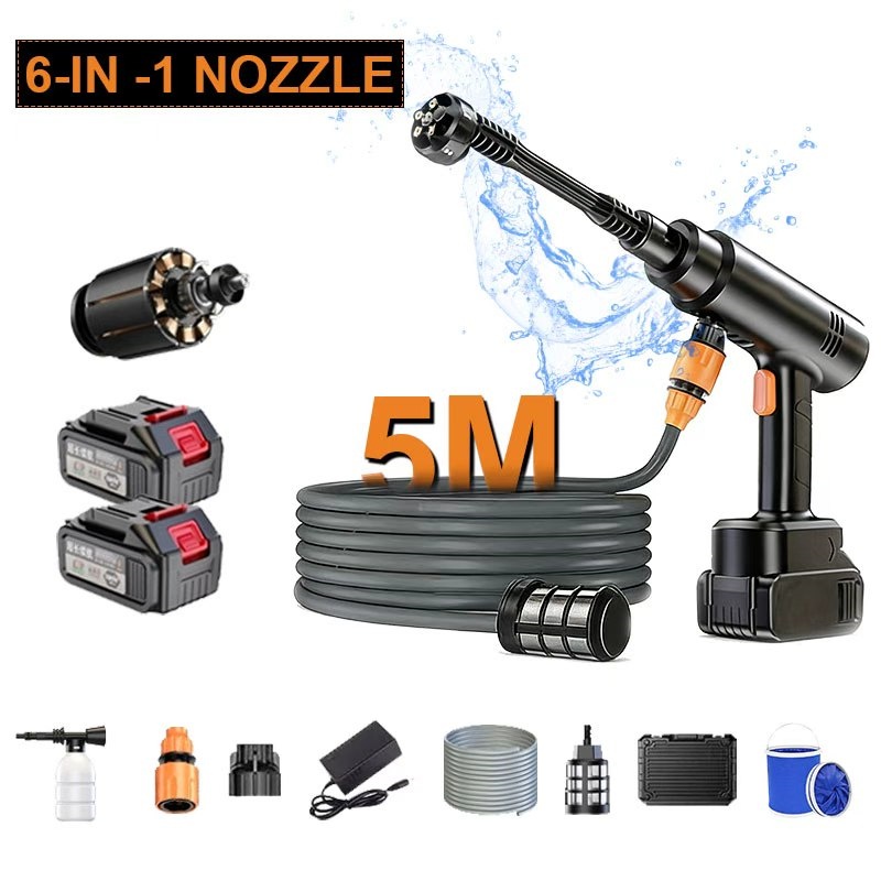 Main product image of Cordless Portable Pressure Washer Kit with 2 Batteries and Folding Bucket