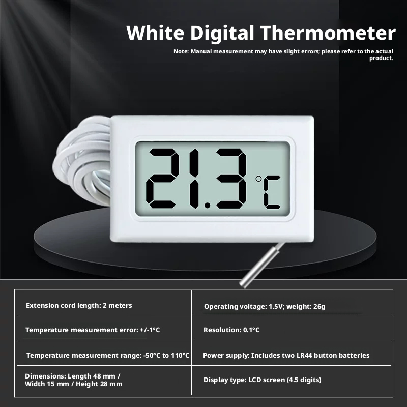 Main product image of Digital Probe Thermometer, 2 Meter Cable, White