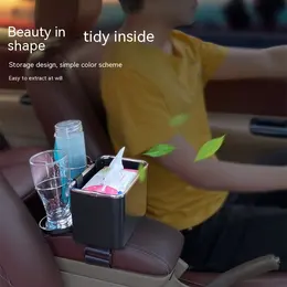 Product image of Automotive Armrest or Sun Visor Tissue Box and Storage Organizer