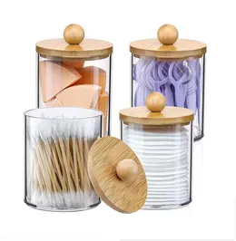 Product image of Cotton Swab Storage Box, Acrylic Round Container