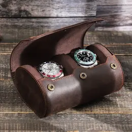 Product image of Crazy Horse Leather Portable Outdoor Travel Couple Watch Storage Box