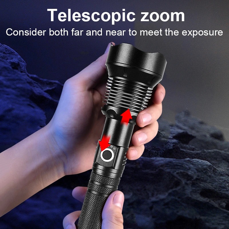 Main product image of Aluminum Alloy Telescopic Zoom USB Charging XHP70 Flashlight