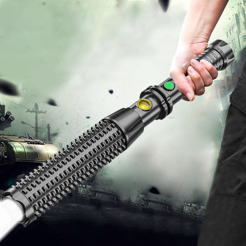 Main product image of Outdoor USB Rechargeable LED Flashlight with Striking Bezel and Glass Breaker