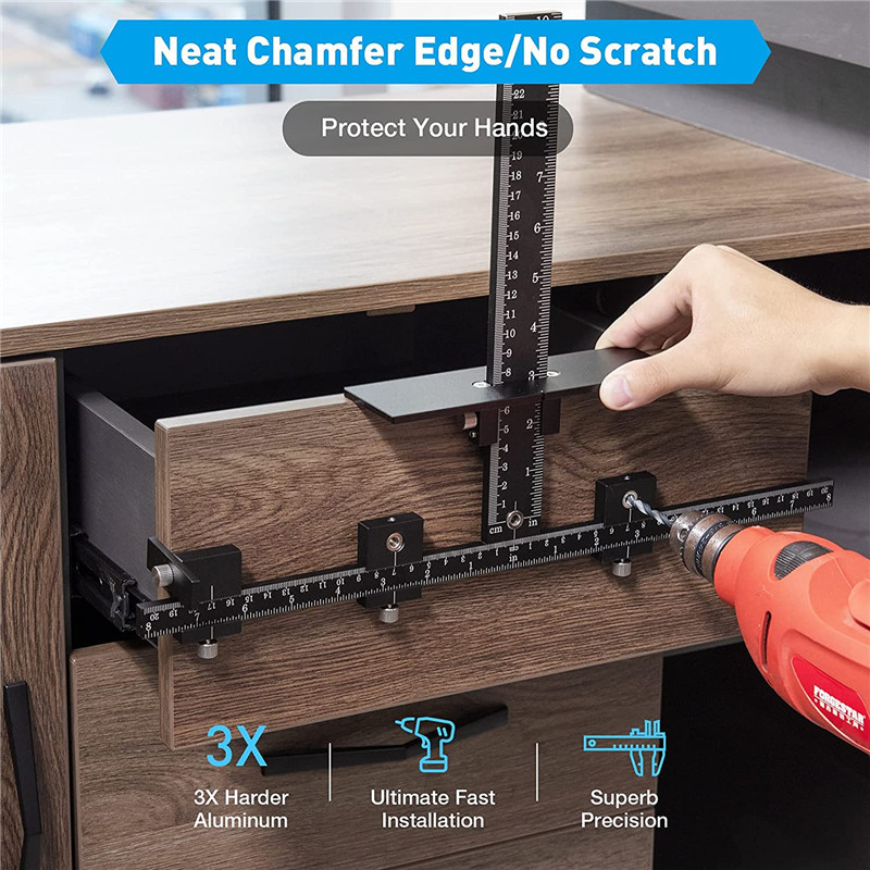 Main product image of Cabinet Hardware Jig, Aluminum Alloy Adjustable Template