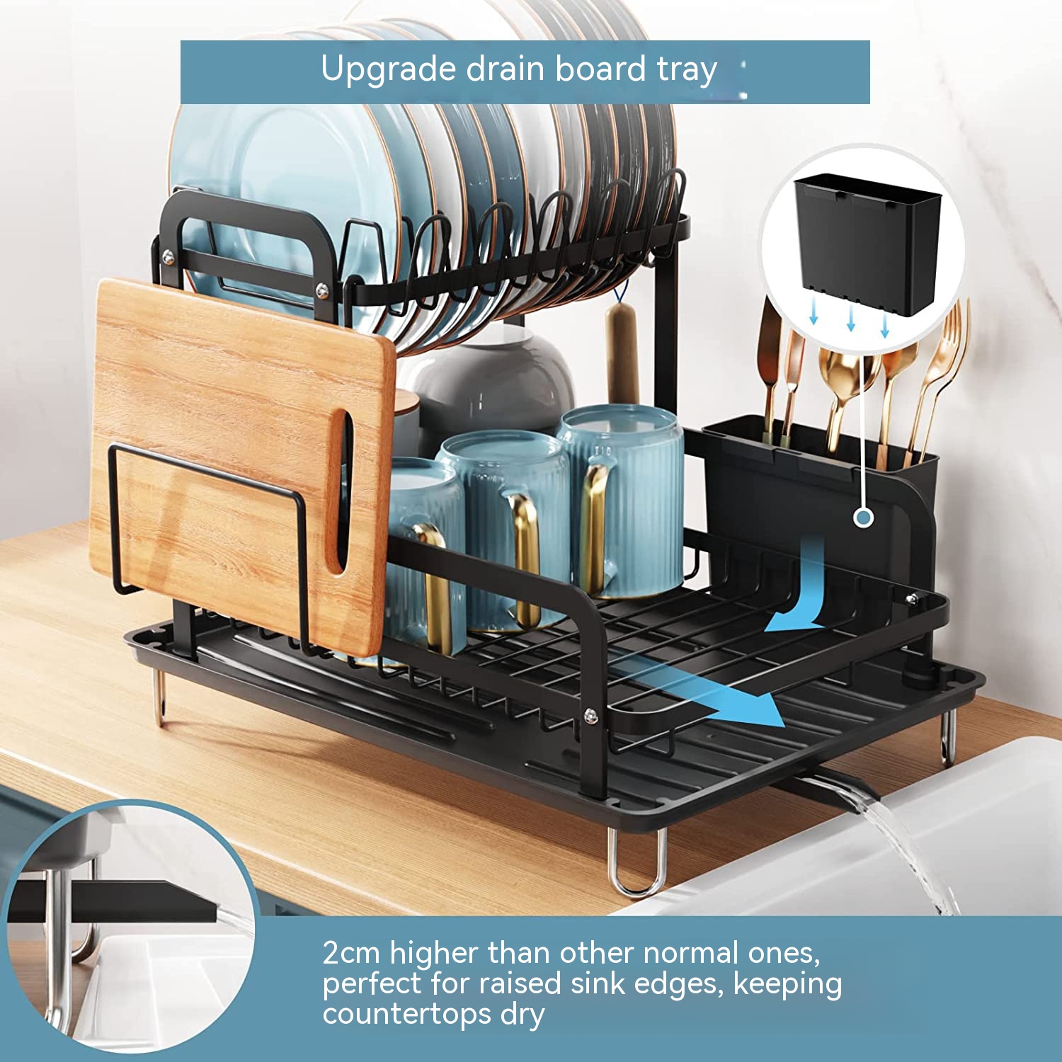 Main product image of Double-Layer Countertop Dish and Utensil Drying Rack