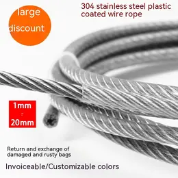 Product image of 304 Stainless Steel Coated Wire Rope for Protective Netting
