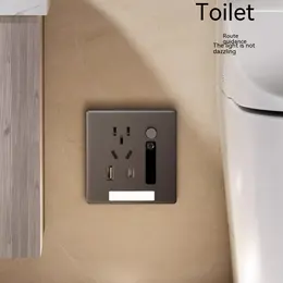 Product image of Flush Mount Motion Sensor Night Light Panel, 5-Hole Socket, USB-C
