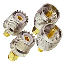 Product image of UHF PL259 Male to SO239 Female Connector Set, 4-Piece, SMASL16GPRS