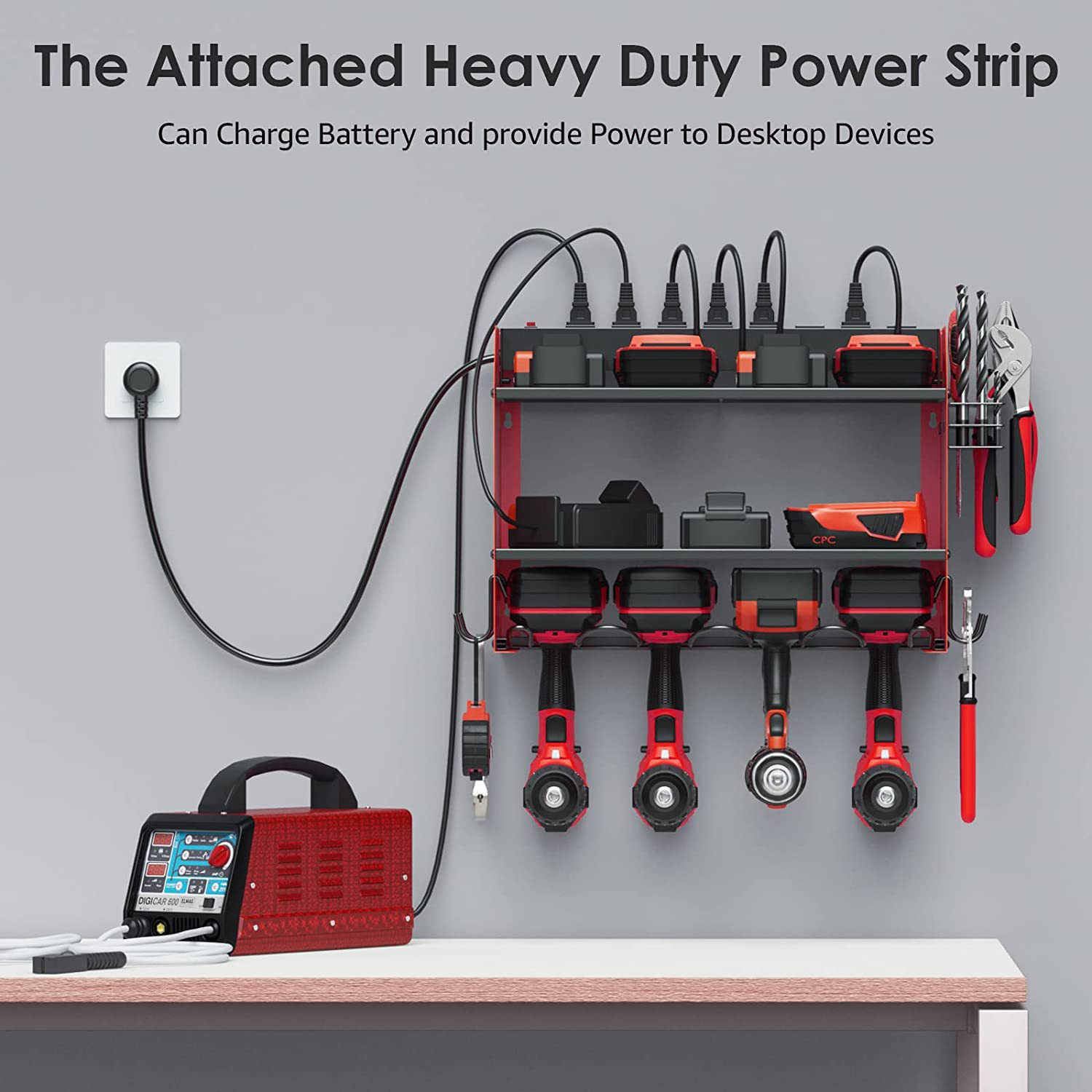 Main product image of Iron Wall-Mounted Electric Drill Holder