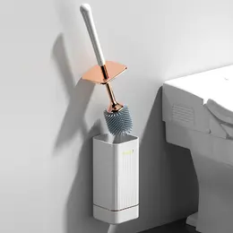 Product image of Wall-Mounted Silicone Toilet Brush with Storage Rack