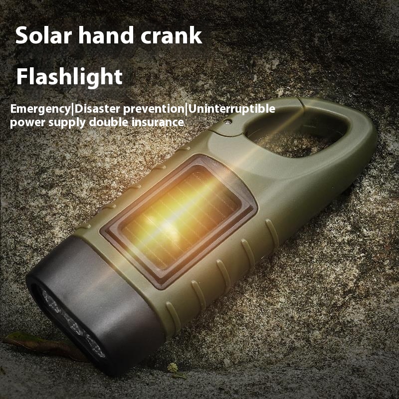 Main product image of Compact Hand-Crank and Solar Powered Flashlight