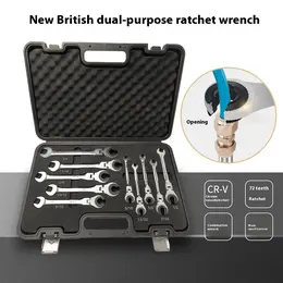 Product image of Inch Adjustable Open-End Ratcheting Wrench for Tubing