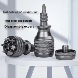 Product image of 7-in-1 Aluminum Alloy Multi-Bit Screwdriver Set with Integrated Storage