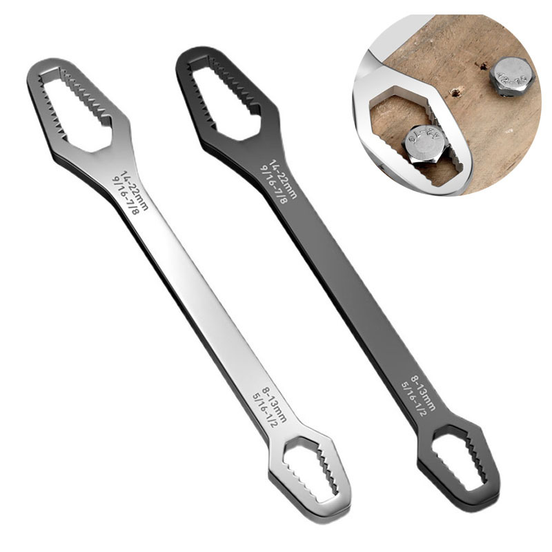 Main product image of Double-Ended Universal Wrench, 8-22mm, Non-Slip Grip